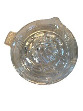 Vintage Hazel-Atlas Clear Glass Citrus Juicer Reamer Criss Cross